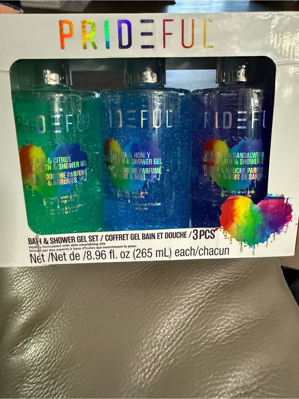 Bath & Shower Gel Set - Blue, Teal, Purple (3-Pack)